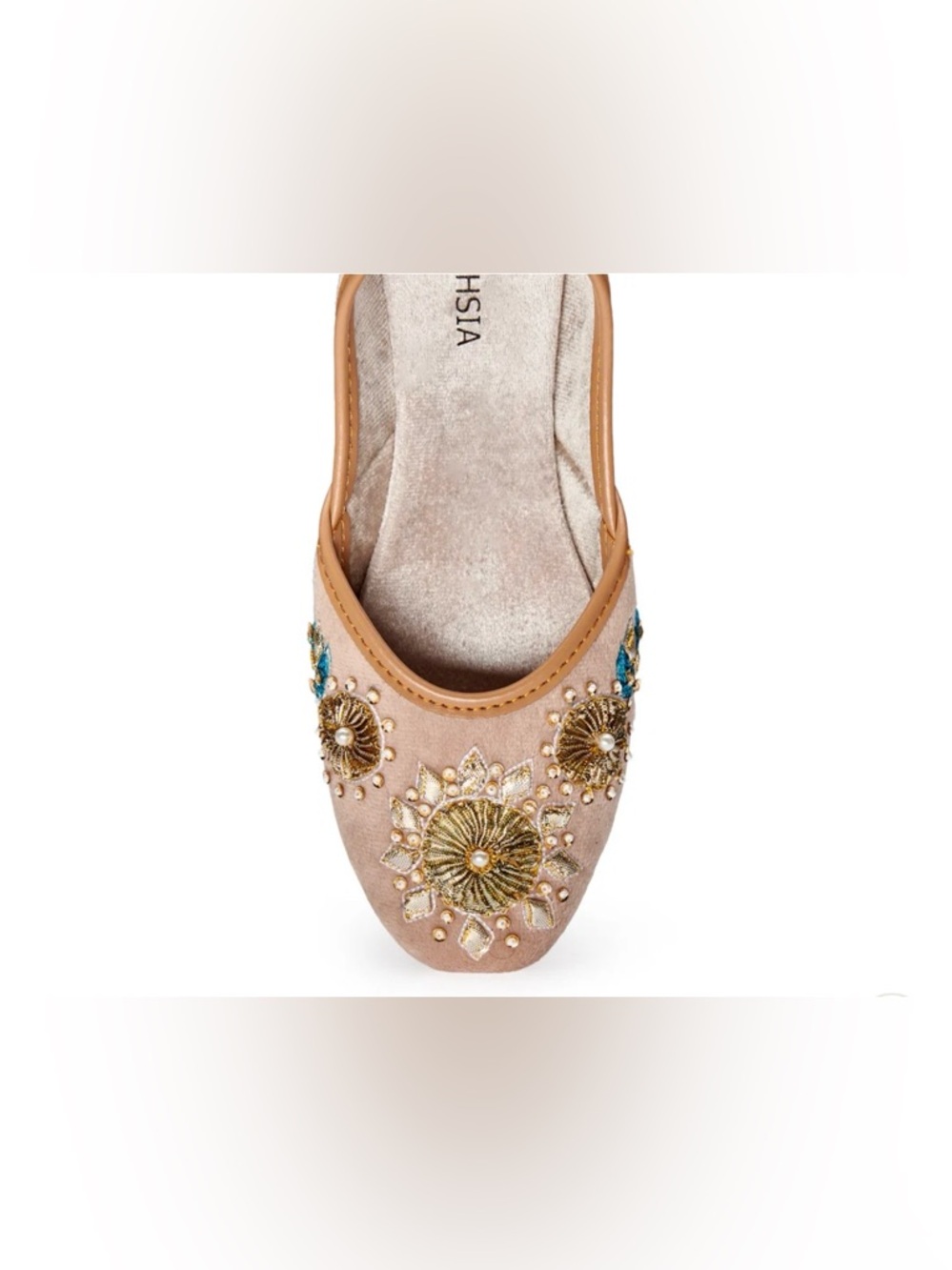 Fuchsia Whistledown Vintage Edition Women's Hand Crafter Beige Slip-On Flats - Picture 4 of 7